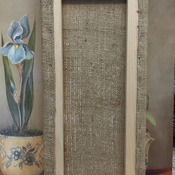 Fabrice de Villeneuve signed tryptch art on burlap stretched canvas - Picture 6 of 7